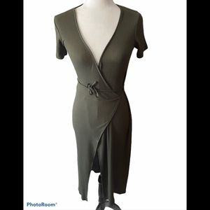 3/30 Deal ! army green wrap around dress